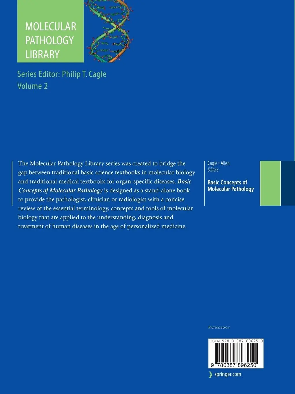 Rückseite: 9780387896250 | Basic Concepts of Molecular Pathology | Philip T. Cagle (u. a.) | Buch