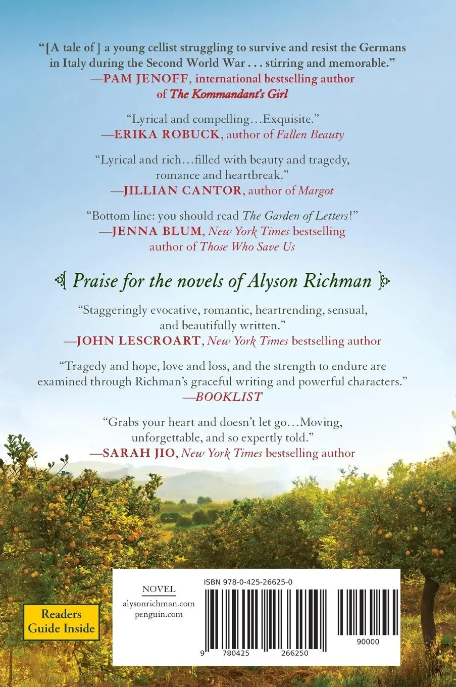 Rückseite: 9780425266250 | The Garden of Letters | Alyson Richman | Taschenbuch | 372 S. | 2014