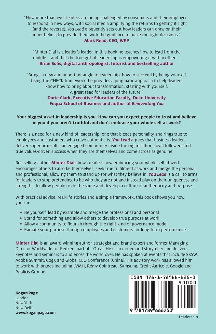 Rückseite: 9781789666250 | You Lead | How Being Yourself Makes You a Better Leader | Minter Dial