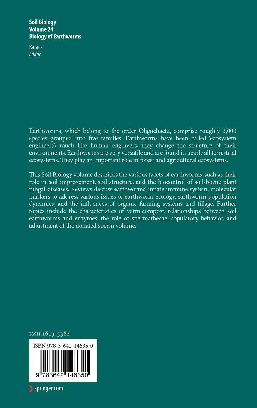 Rückseite: 9783642146350 | Biology of Earthworms | Ayten Karaca | Buch | xiv | Englisch | 2010