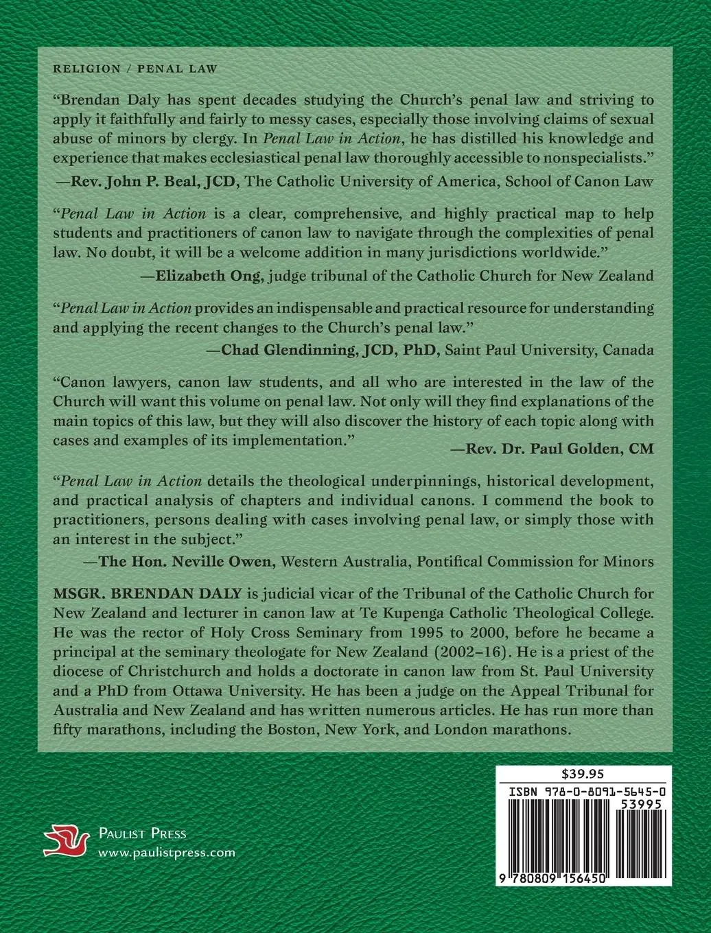 Rückseite: 9780809156450 | Penal Law in Action | Brendan Daly | Taschenbuch | Englisch | 2023
