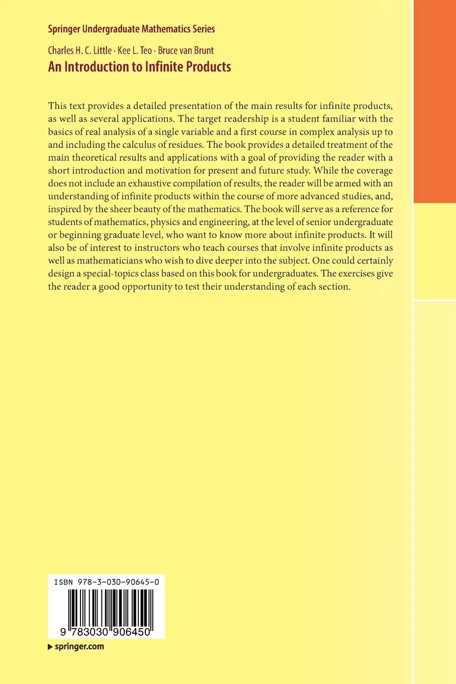 Rückseite: 9783030906450 | An Introduction to Infinite Products | Charles H. C. Little (u. a.)
