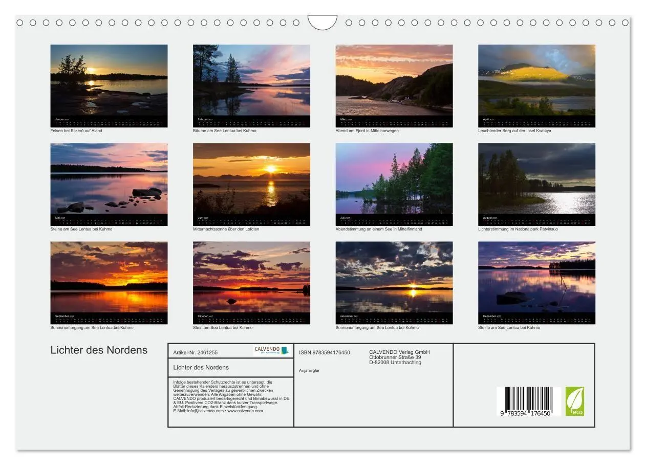 Bild: 9783594176450 | Lichter des Nordens (Wandkalender 2027 DIN A3 quer), CALVENDO...