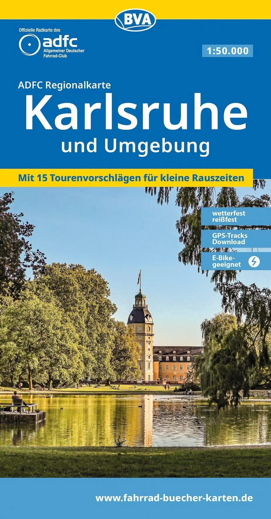 Cover: 9783991546450 | BVA ADFC Regionalkarte Karlsruhe und Umgebung 1:50.000 | (Land-)Karte