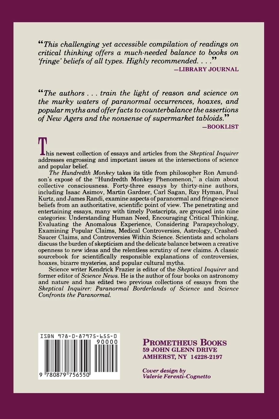 Rückseite: 9780879756550 | The Hundredth Monkey | Kendrick Frazier | Taschenbuch | Englisch