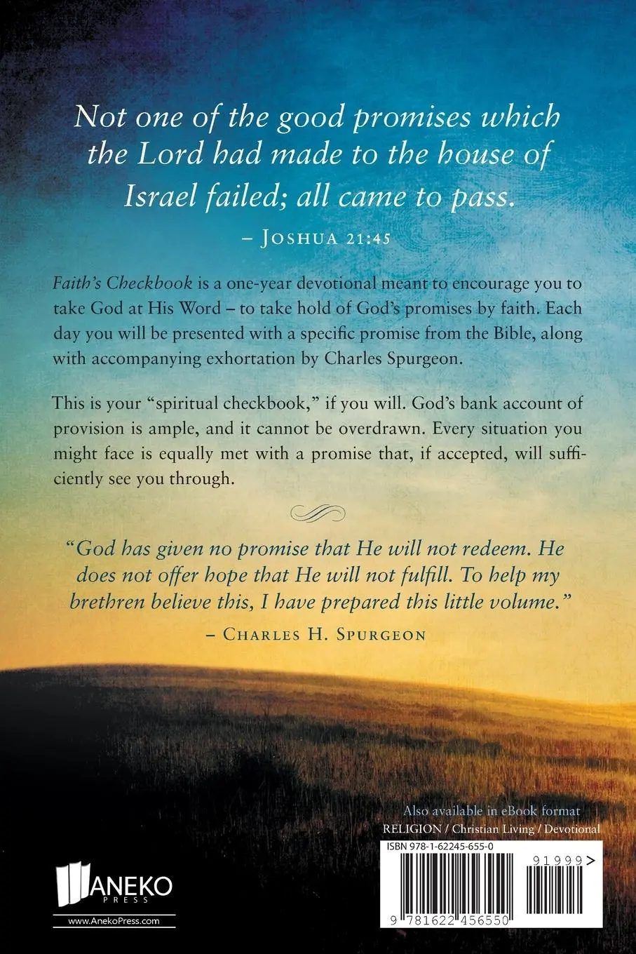 Rückseite: 9781622456550 | Faith's Checkbook | Daily Devotional - Promises for Today | Spurgeon