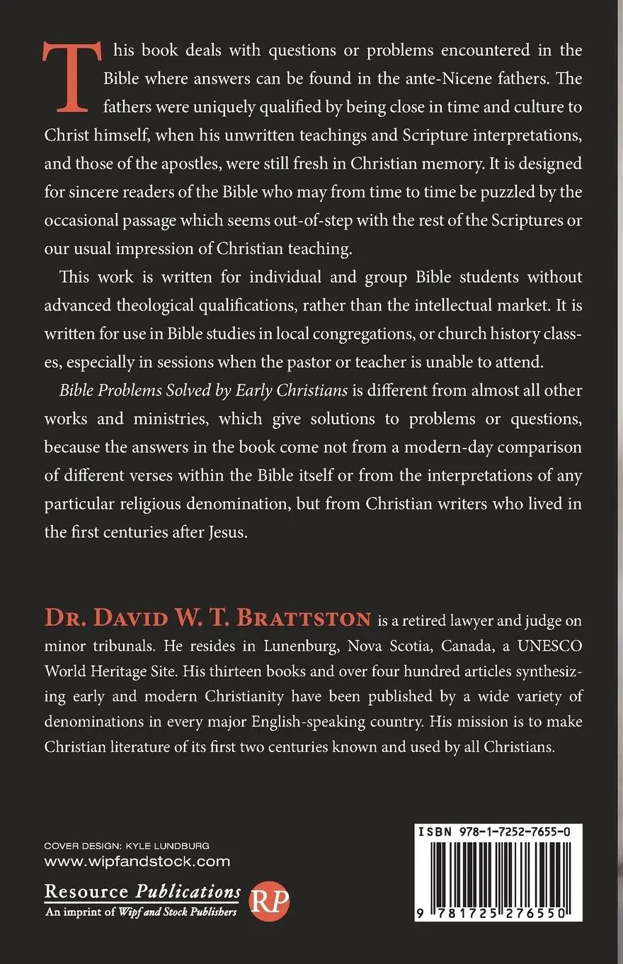 Rückseite: 9781725276550 | Bible Problems Solved by Early Christians | David W. T. Brattston