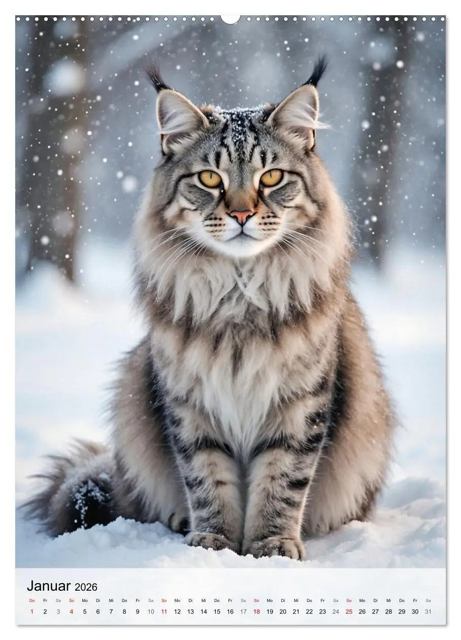 Bild: 9783516706550 | Maine Coon Kalender - Majestätische Katzen in der Natur...