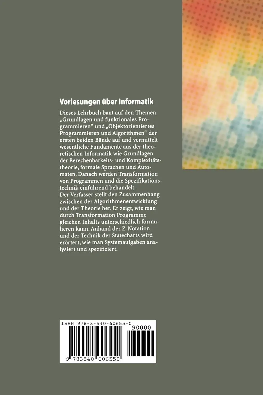 Rückseite: 9783540606550 | Vorlesungen über Informatik | Gerhard Goos | Taschenbuch | xii | 1997