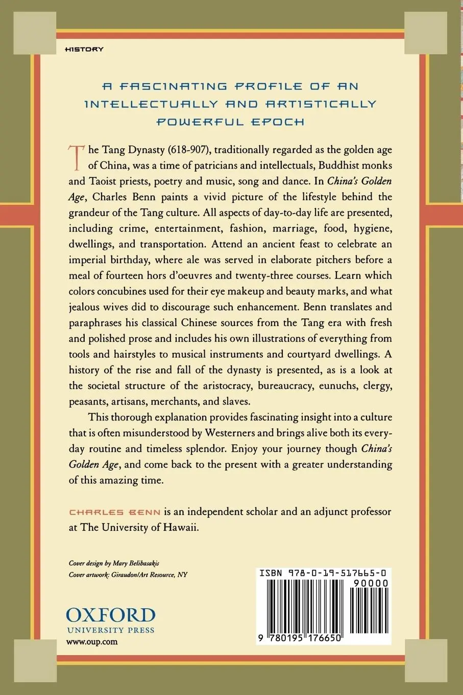 Rückseite: 9780195176650 | China's Golden Age | Everyday Life in the Tang Dynasty | Benn | Buch