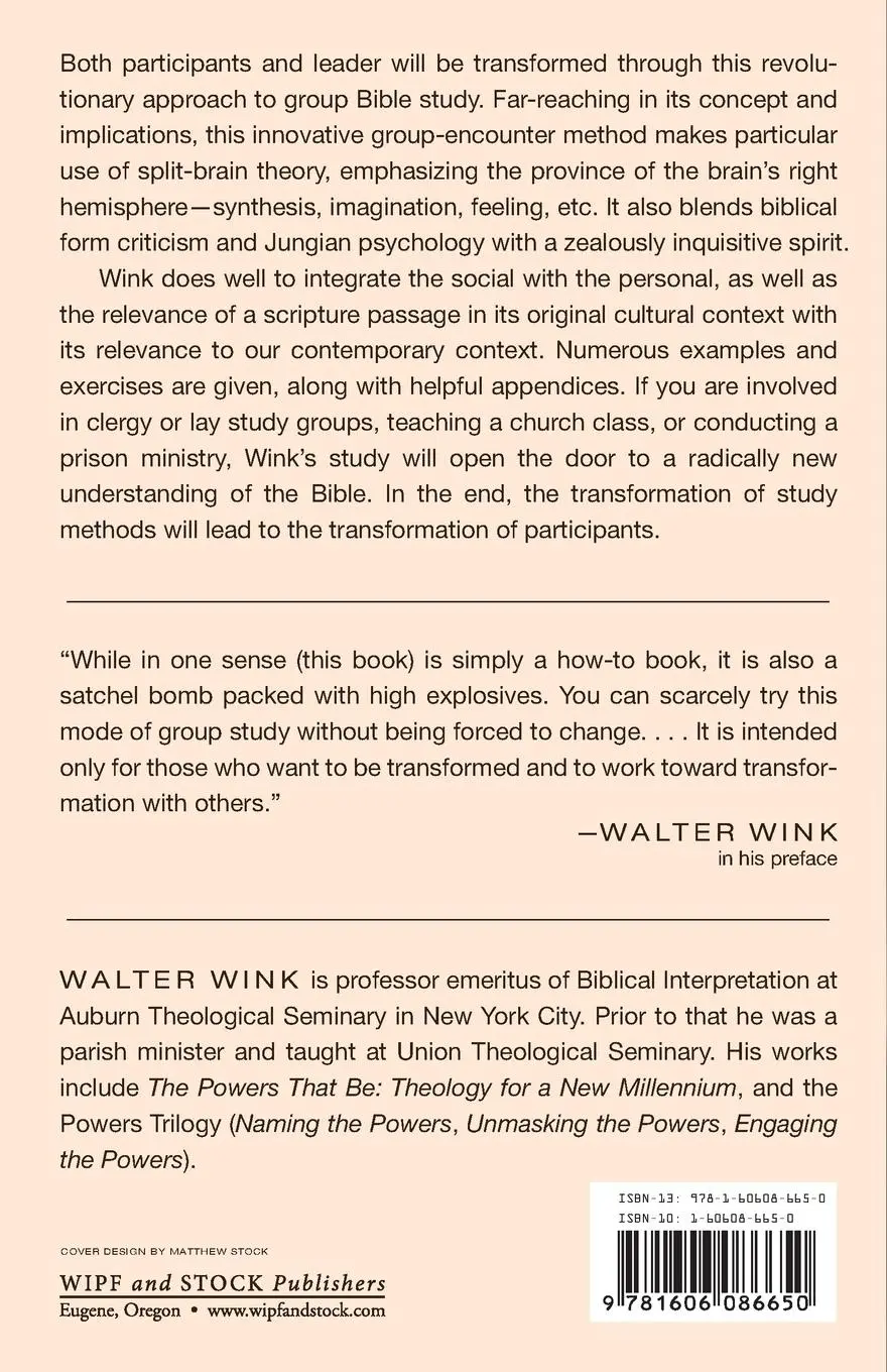 Rückseite: 9781606086650 | Transforming Bible Study | Walter Wink | Taschenbuch | Englisch | 2009