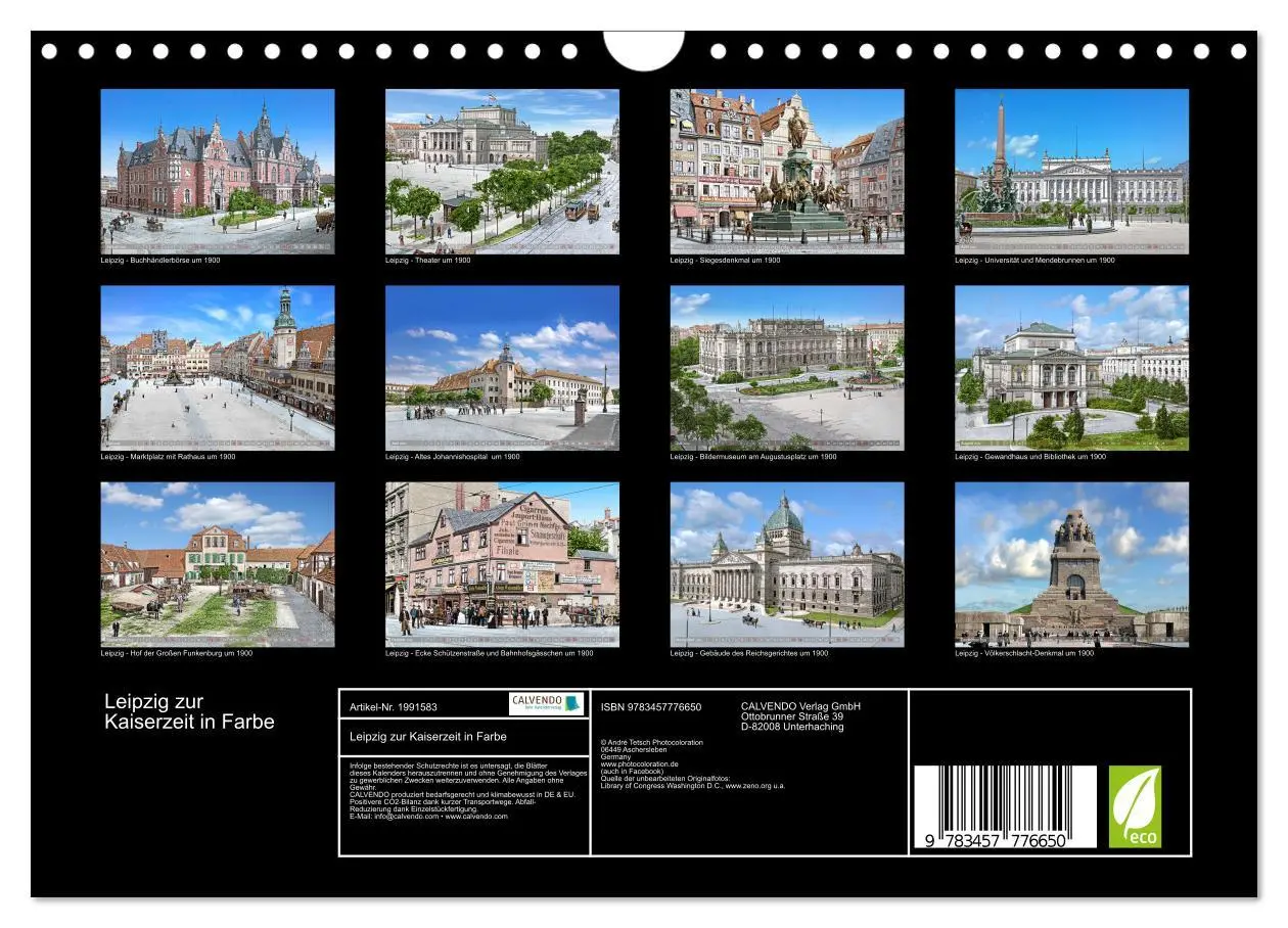 Bild: 9783457776650 | Leipzig zur Kaiserzeit in Farbe (Wandkalender 2026 DIN A4 quer),...
