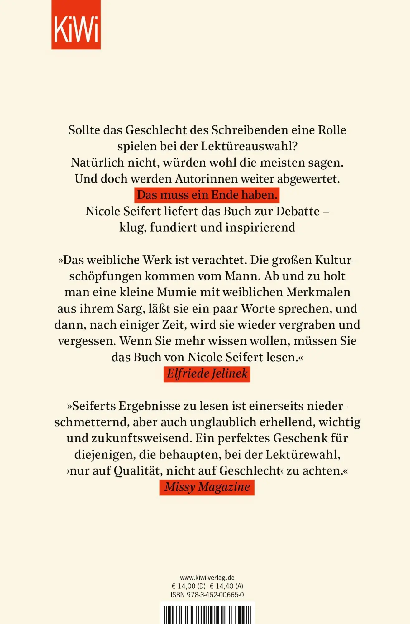 Rückseite: 9783462006650 | FRAUEN LITERATUR | Abgewertet, vergessen, wiederentdeckt | Seifert