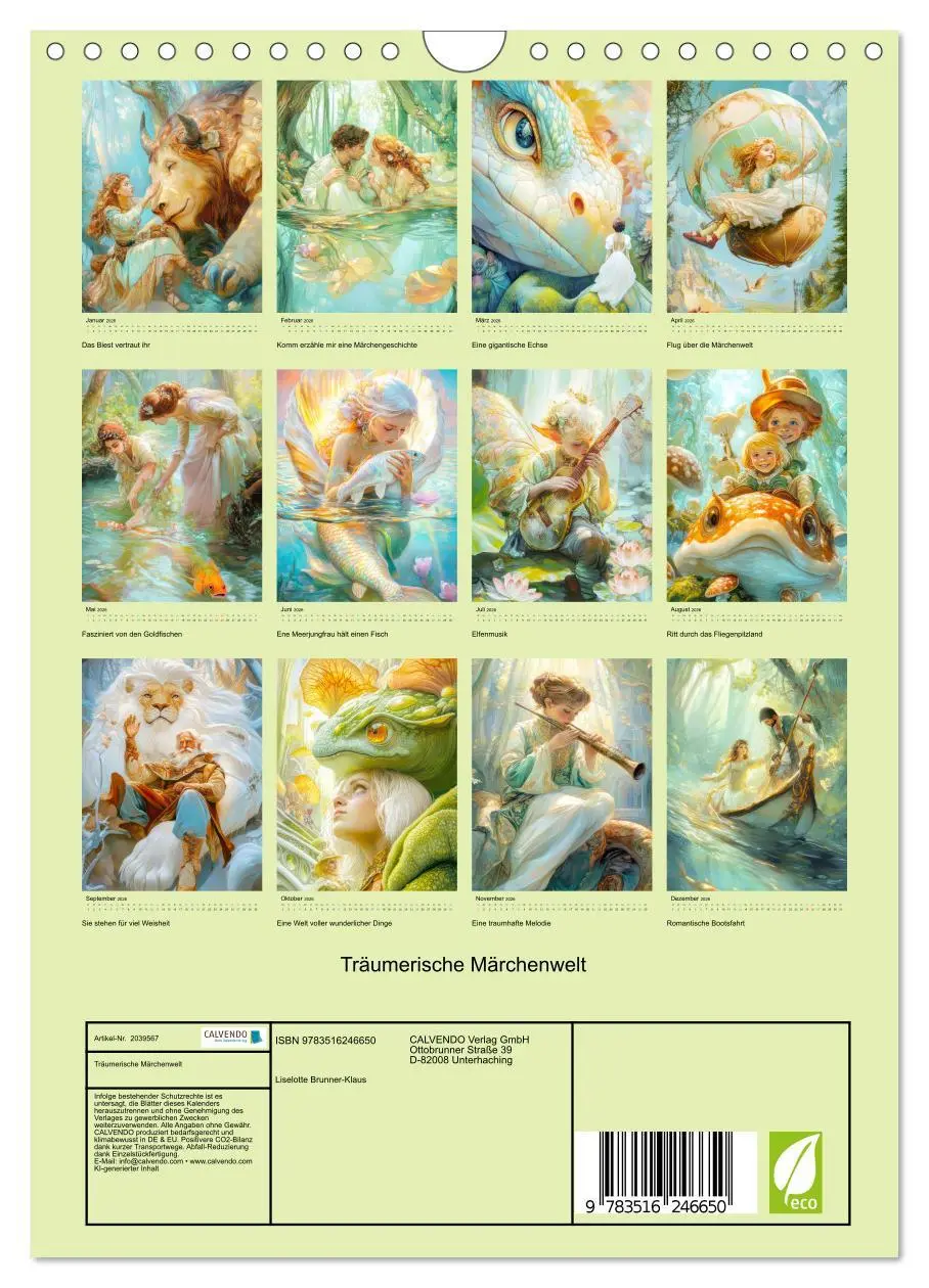 Bild: 9783516246650 | Träumerische Märchenwelt (Wandkalender 2026 DIN A4 hoch), CALVENDO...