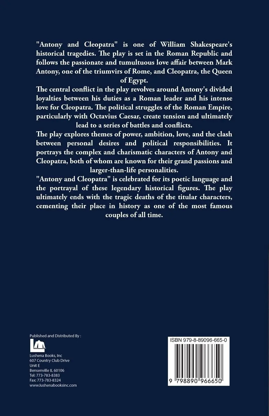 Rückseite: 9798890966650 | Antony and Cleopatra | William Shakespeare | Taschenbuch | Englisch