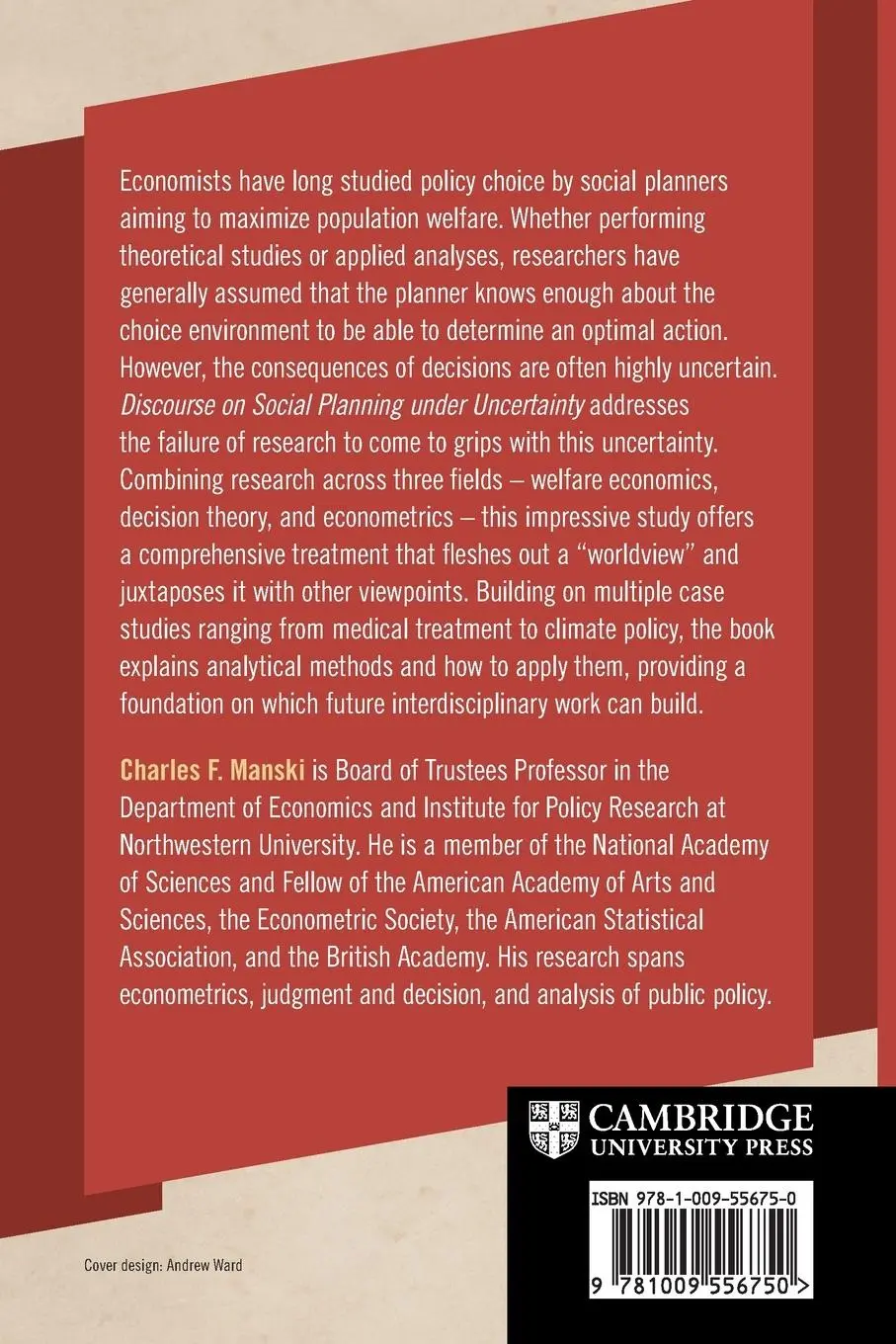 Rückseite: 9781009556750 | Discourse on Social Planning under Uncertainty | Charles F. Manski