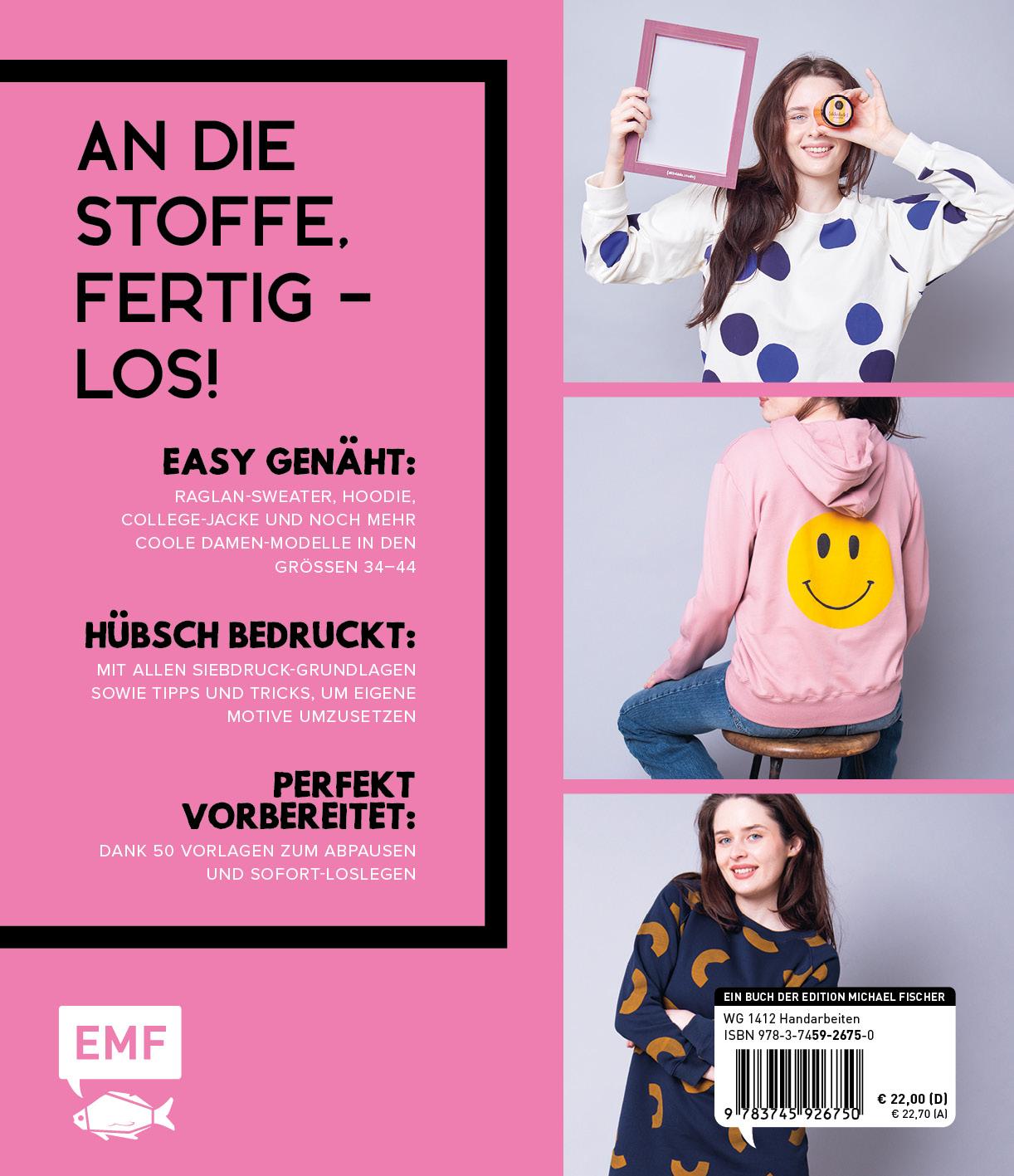 Rückseite: 9783745926750 | Happy Sweater nähen - Siebdrucken super easy! Mit 50 Motivvorlagen...
