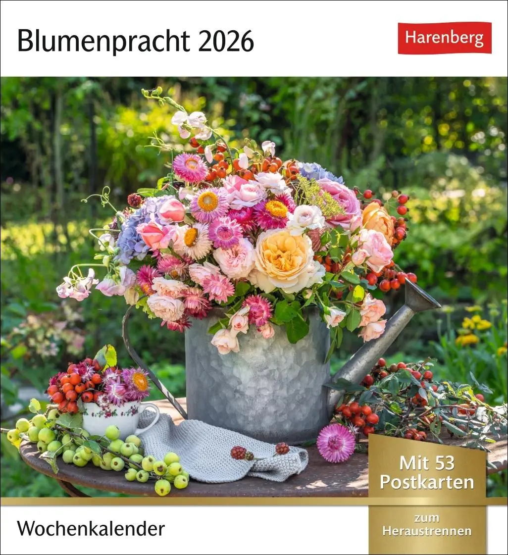 Cover: 9783840036750 | Blumenpracht Postkartenkalender 2026 - Wochenkalender mit 53...
