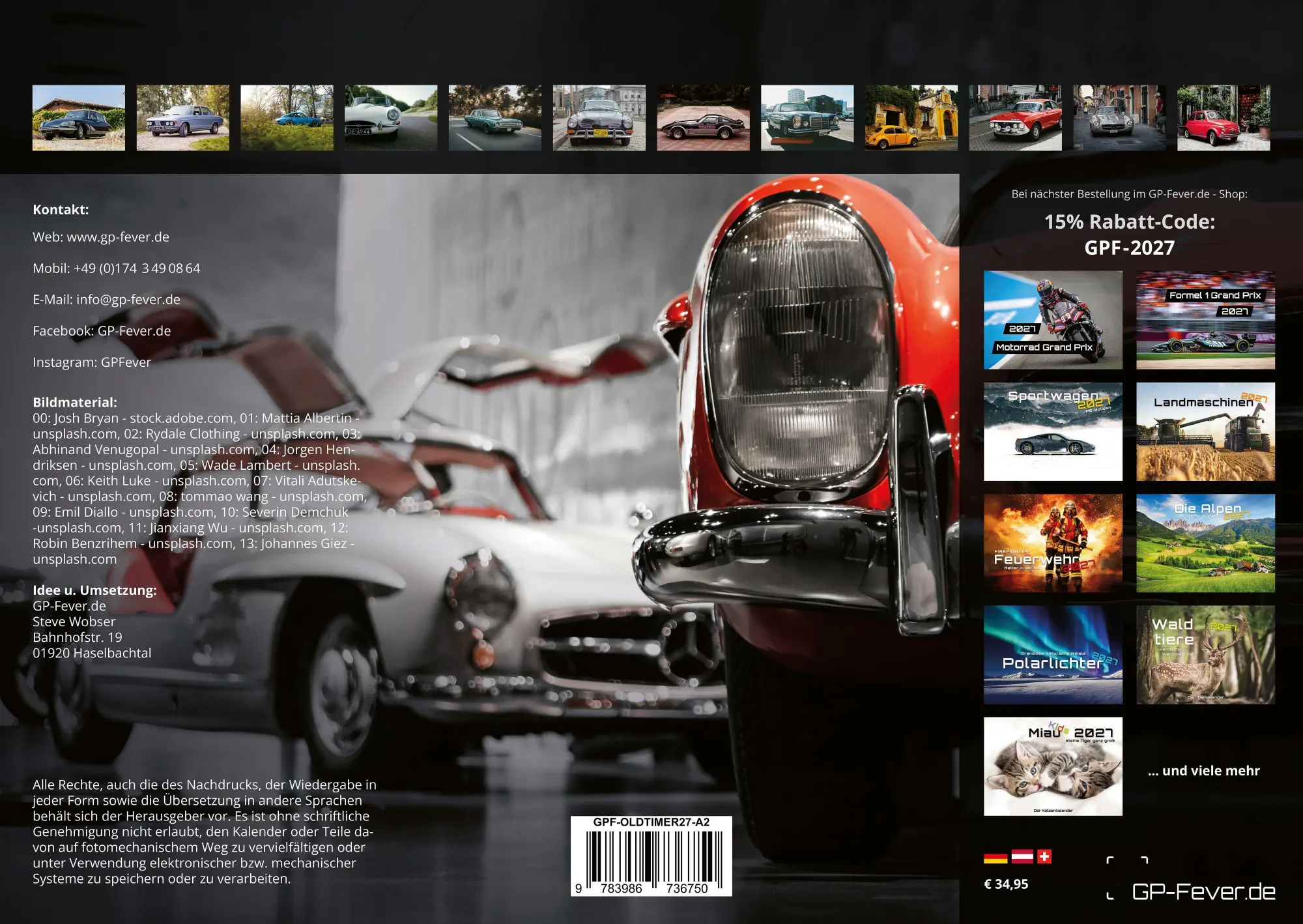 Bild: 9783986736750 | Oldtimer - OLDIES BUT GOLDIES - 2027 - Kalender DIN A2 | GP-Fever. de