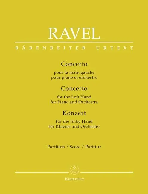 Cover: 9790006506750 | Concerto | for the Left Hand for Piano and Orchestra | Maurice Ravel