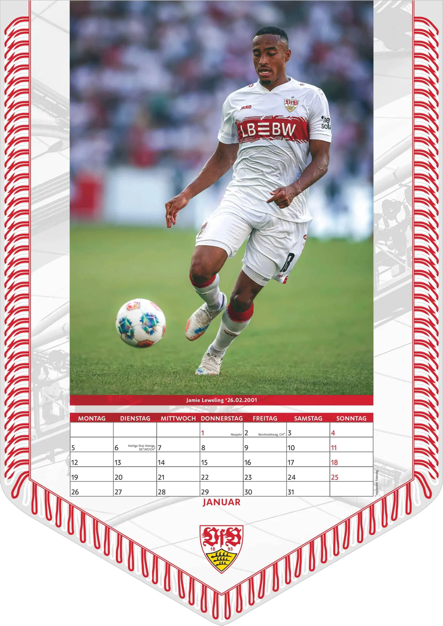 Bild: 4069095006850 | VfB Stuttgart 2026 - Bannerkalender - Fan-Kalender -...
