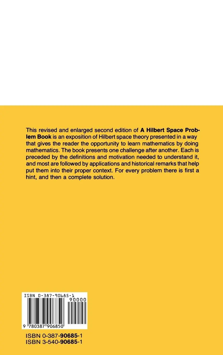 Rückseite: 9780387906850 | A Hilbert Space Problem Book | P. R. Halmos | Buch | xvii | Englisch