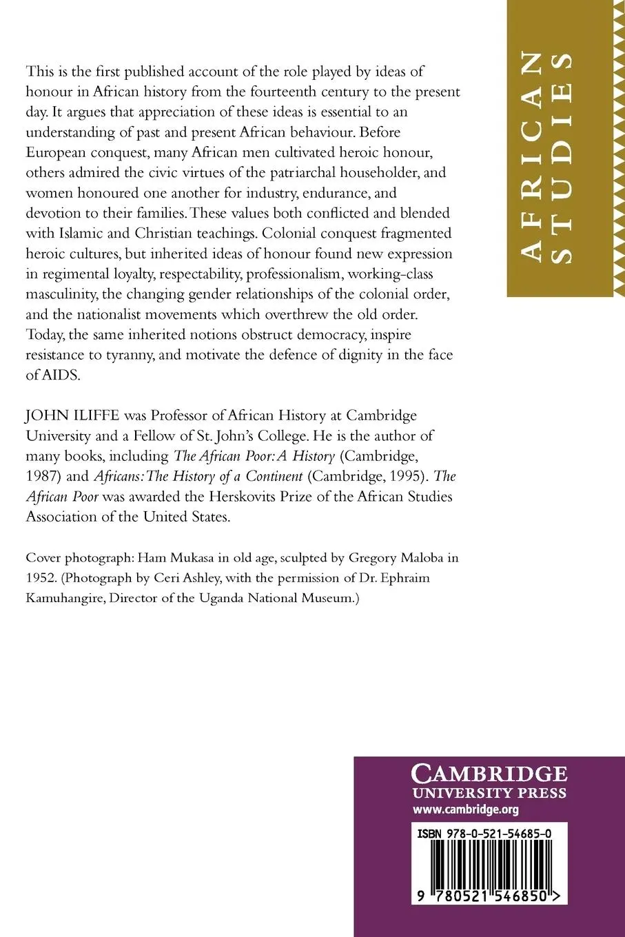 Rückseite: 9780521546850 | Honour in African History | John Iliffe | Taschenbuch | Englisch