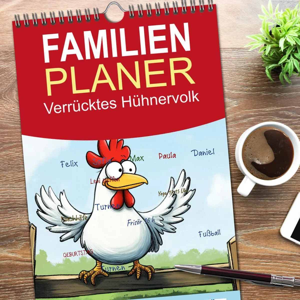 Bild: 9783516606850 | Familienplaner 2026 - Verrücktes Hühnervolk mit 5 Spalten...