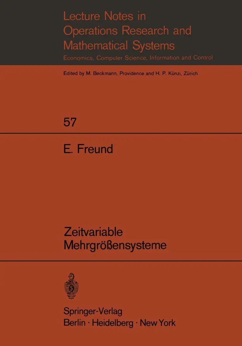 Cover: 9783540056850 | Zeitvariable Mehrgrößensysteme | E. Freund | Taschenbuch | viii