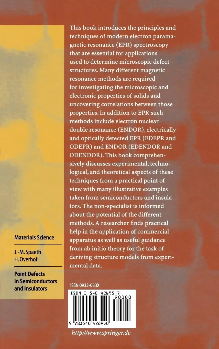 Rückseite: 9783540426950 | Point Defects in Semiconductors and Insulators | Spaeth (u. a.) | Buch