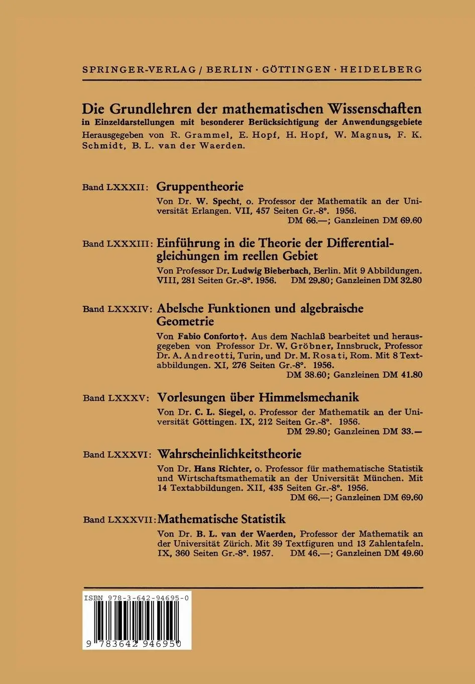 Rückseite: 9783642946950 | Einführung in die Transzendenten Zahlen | Theodor Schneider | Buch