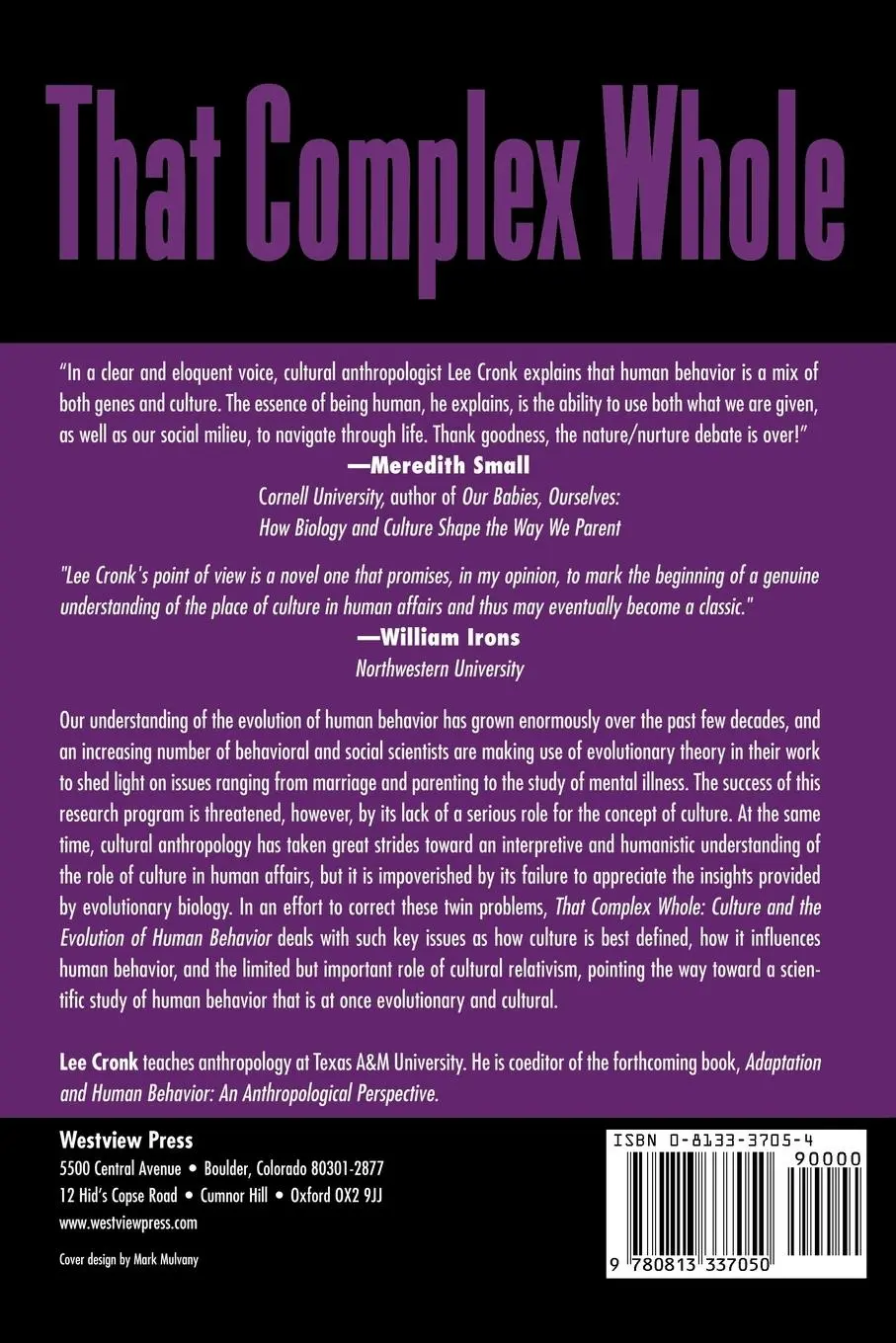 Rückseite: 9780813337050 | That Complex Whole | Culture And The Evolution Of Human Behavior