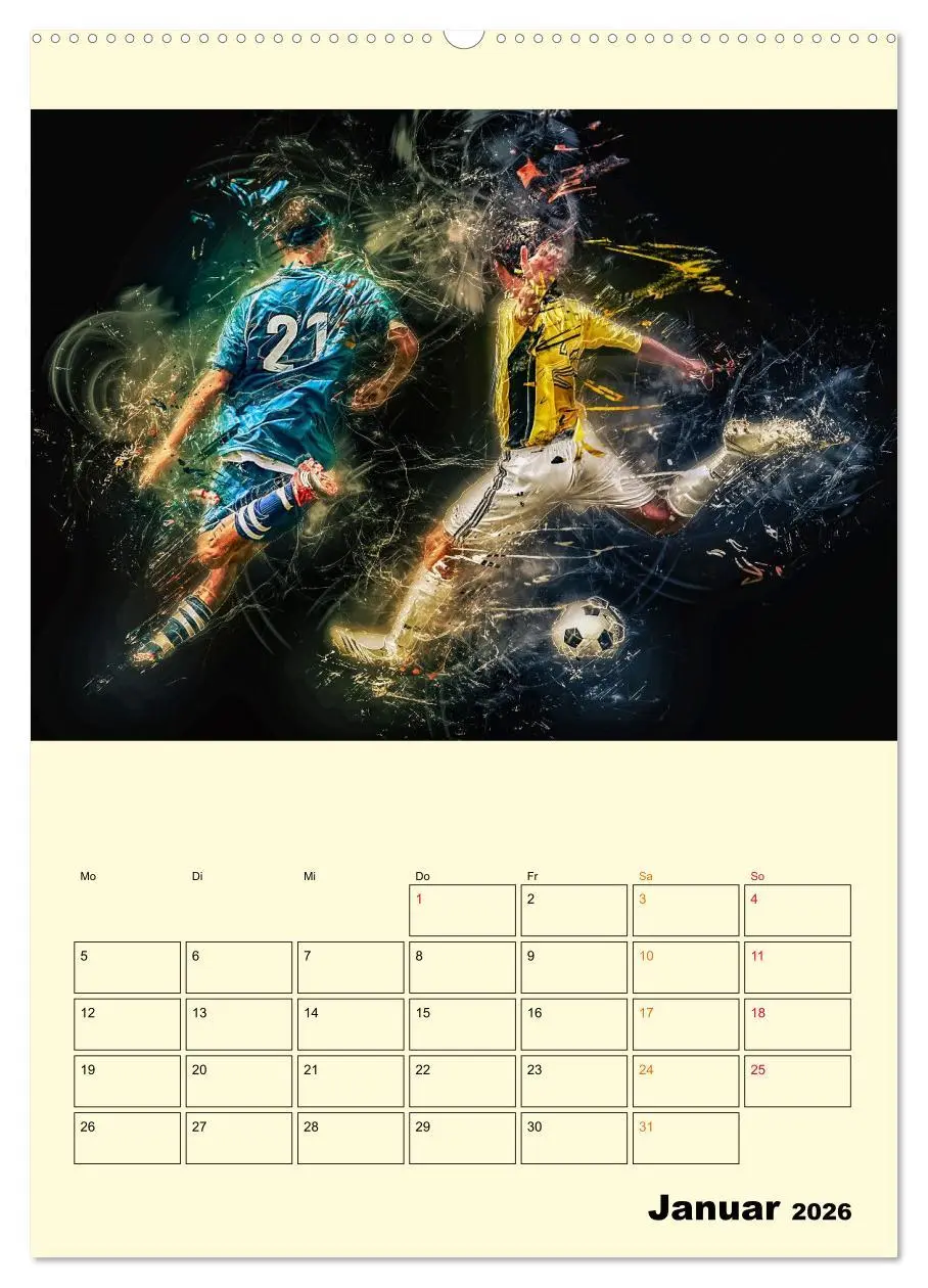 Bild: 9783516347050 | Fußball - Feuer (hochwertiger Premium Wandkalender 2026 DIN A2...