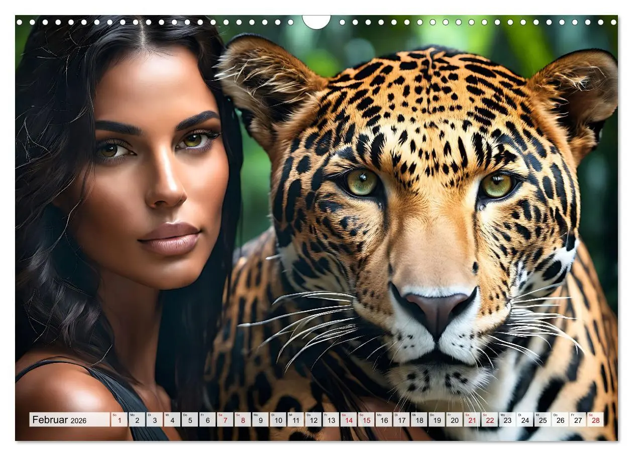 Bild: 9783457487150 | Raubtiere auf Kuschelkurs (Wandkalender 2026 DIN A3 quer), CALVENDO...