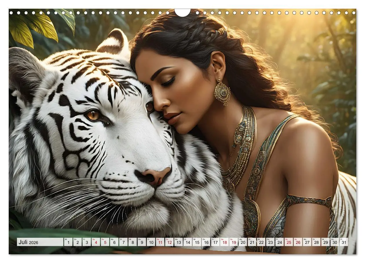 Bild: 9783457487150 | Raubtiere auf Kuschelkurs (Wandkalender 2026 DIN A3 quer), CALVENDO...