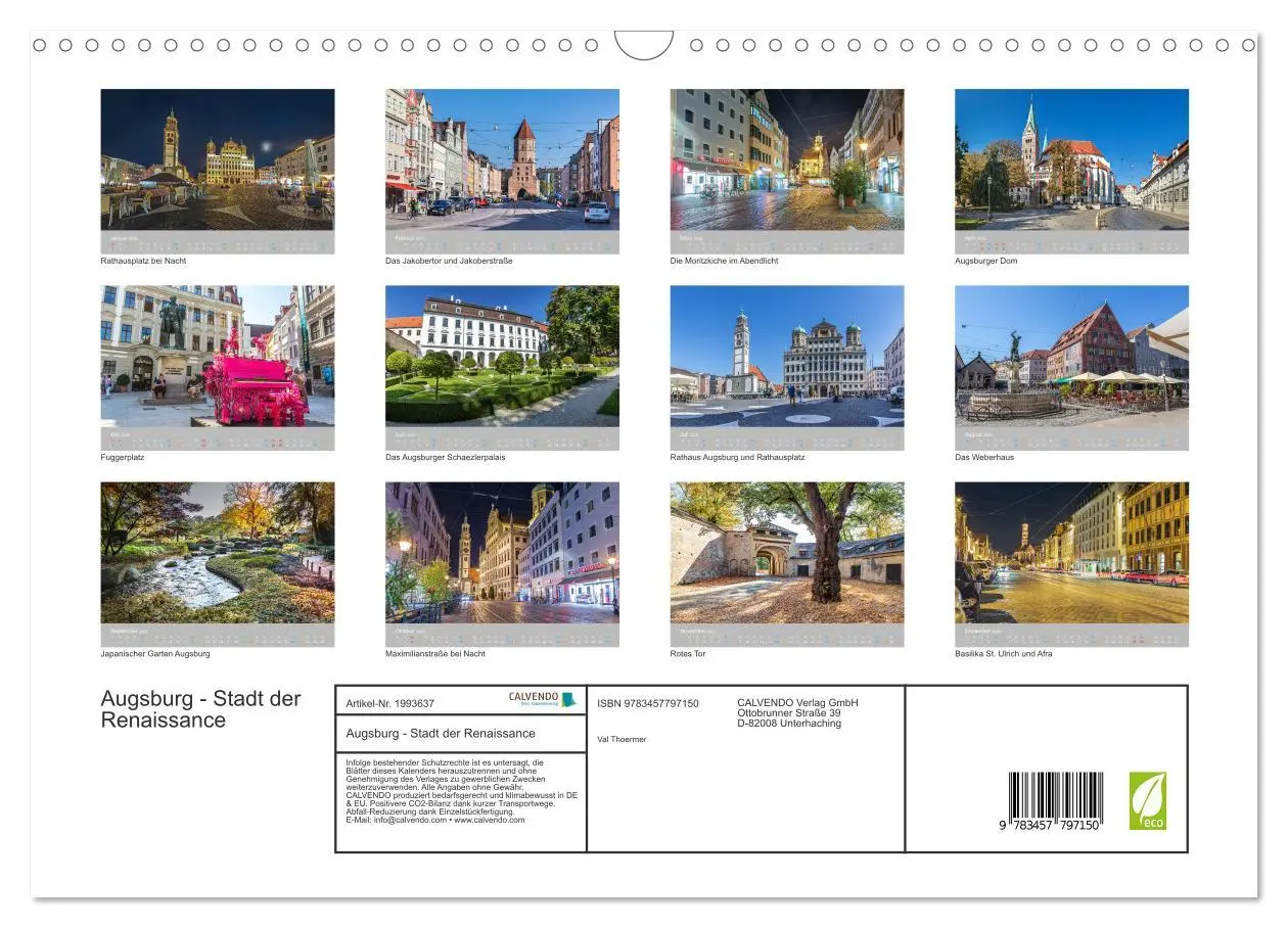 Bild: 9783457797150 | Augsburg - Stadt der Renaissance (Wandkalender 2026 DIN A3 quer),...