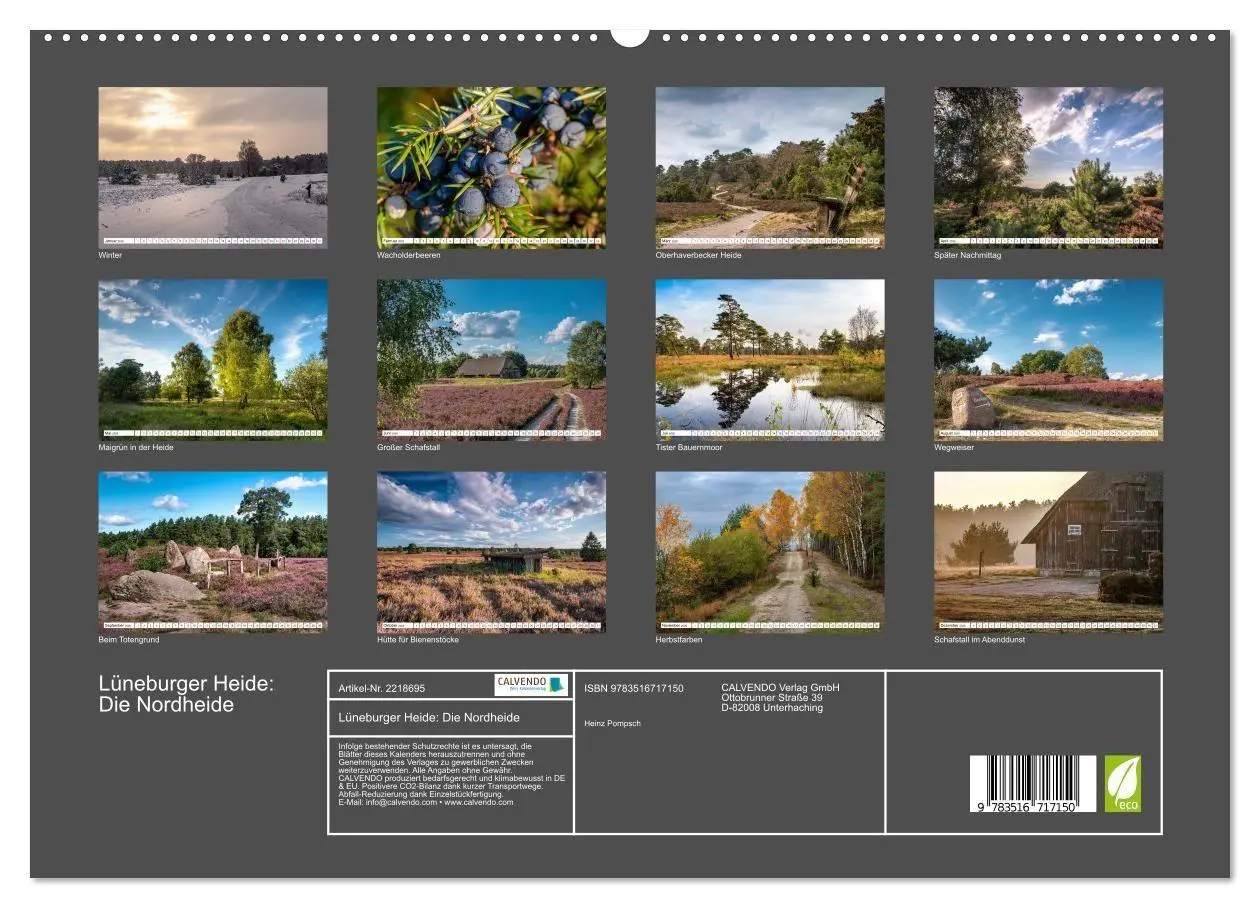 Bild: 9783516717150 | Lüneburger Heide: Die Nordheide (hochwertiger Premium Wandkalender...