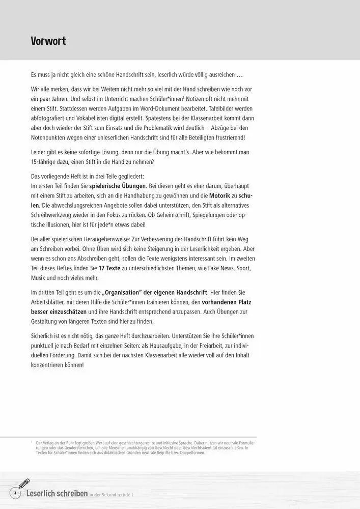Bild: 9783834667250 | Leserlich schreiben in der Sekundarstufe I¿ | Broschüre | 56 S. | 2024