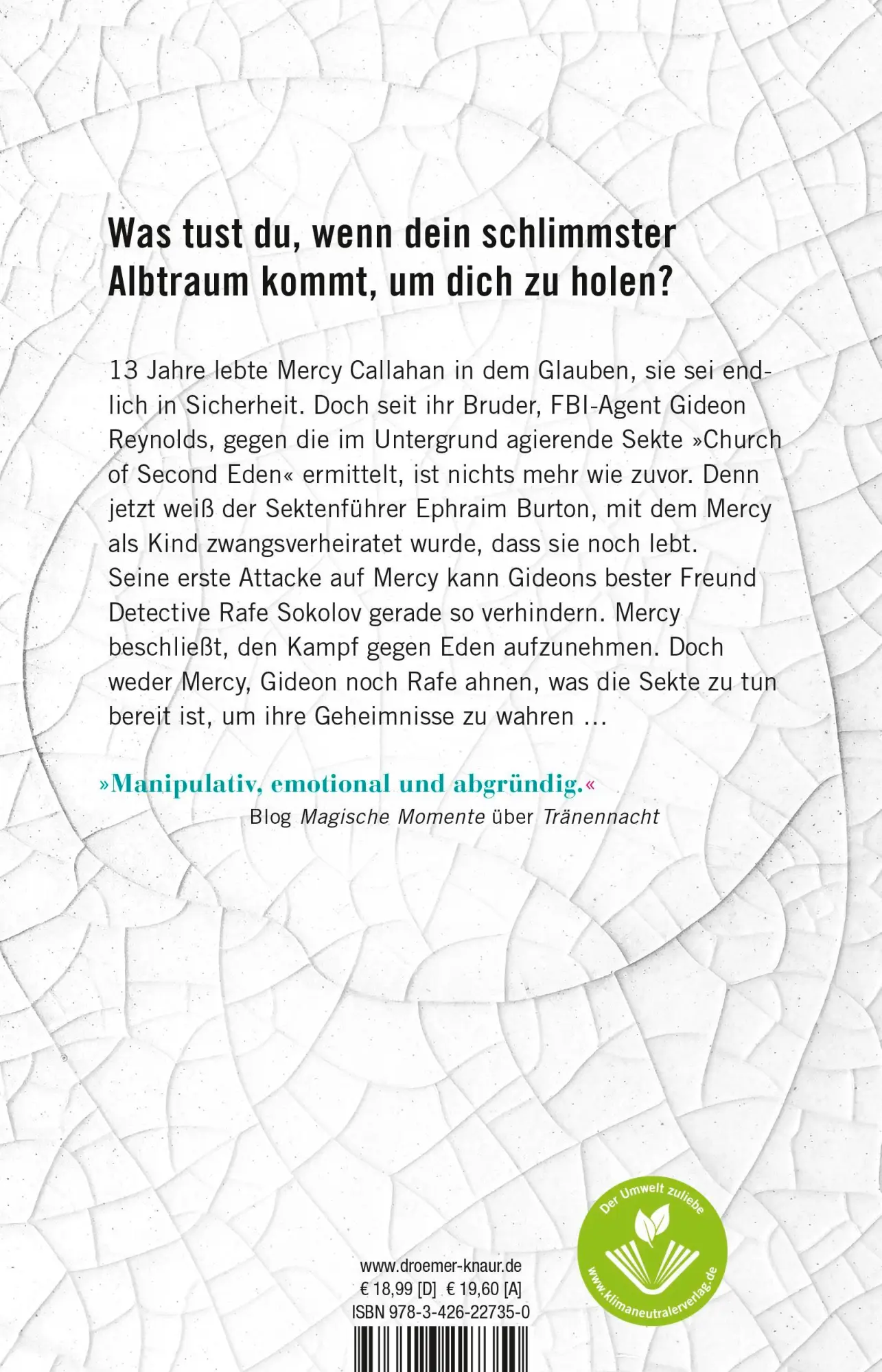 Rückseite: 9783426227350 | Tränenfluch | Thriller | Karen Rose | Taschenbuch | 812 S. | Deutsch