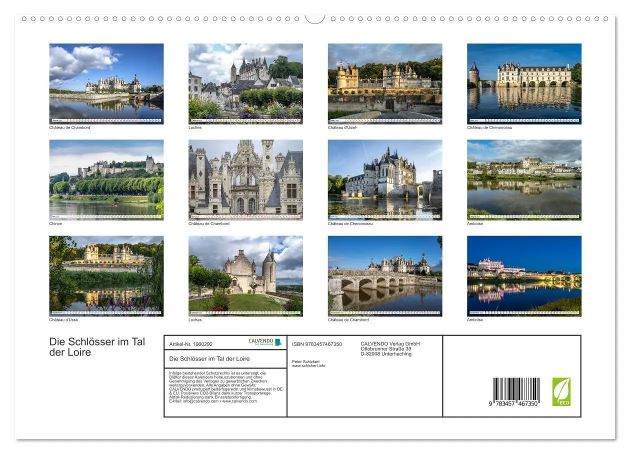 Bild: 9783457467350 | Die Schlösser im Tal der Loire (hochwertiger Premium Wandkalender...