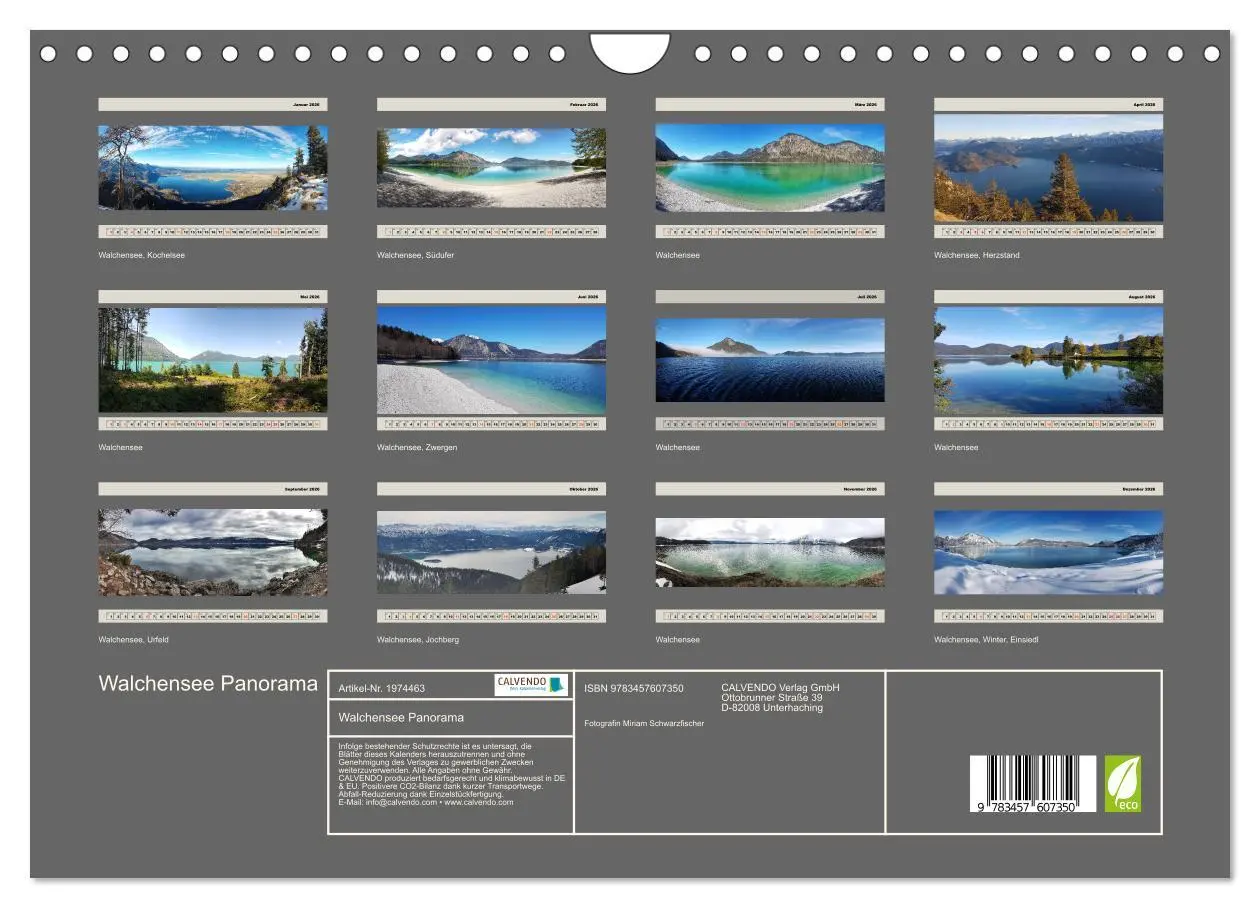 Bild: 9783457607350 | Walchensee Panorama (Wandkalender 2026 DIN A4 quer), CALVENDO...