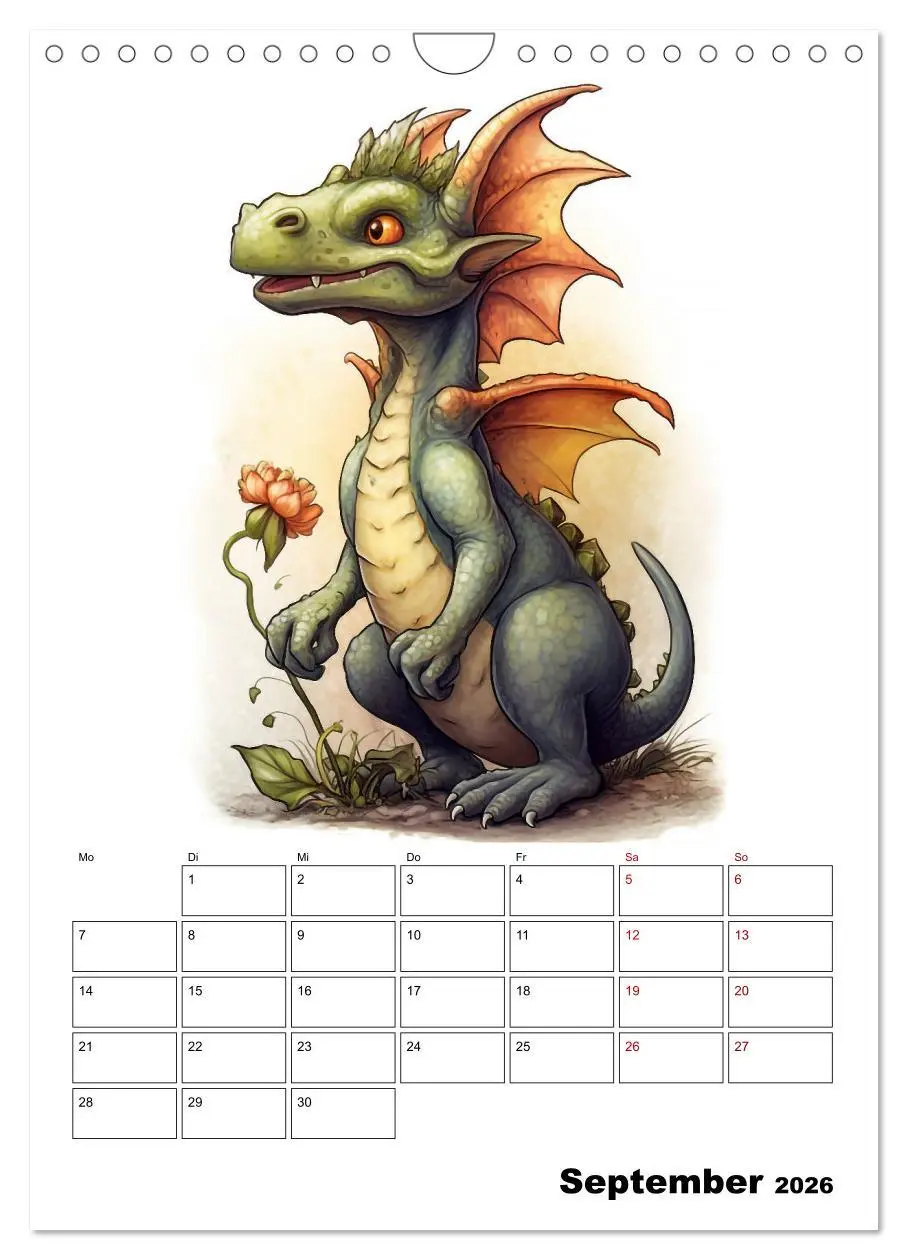 Bild: 9783516317350 | Niedliche Drachen (Wandkalender 2026 DIN A4 hoch), CALVENDO...