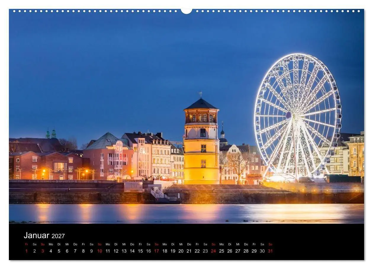 Bild: 9783594087350 | Düsseldorf bei Nacht (Wandkalender 2027 DIN A2 quer), CALVENDO...