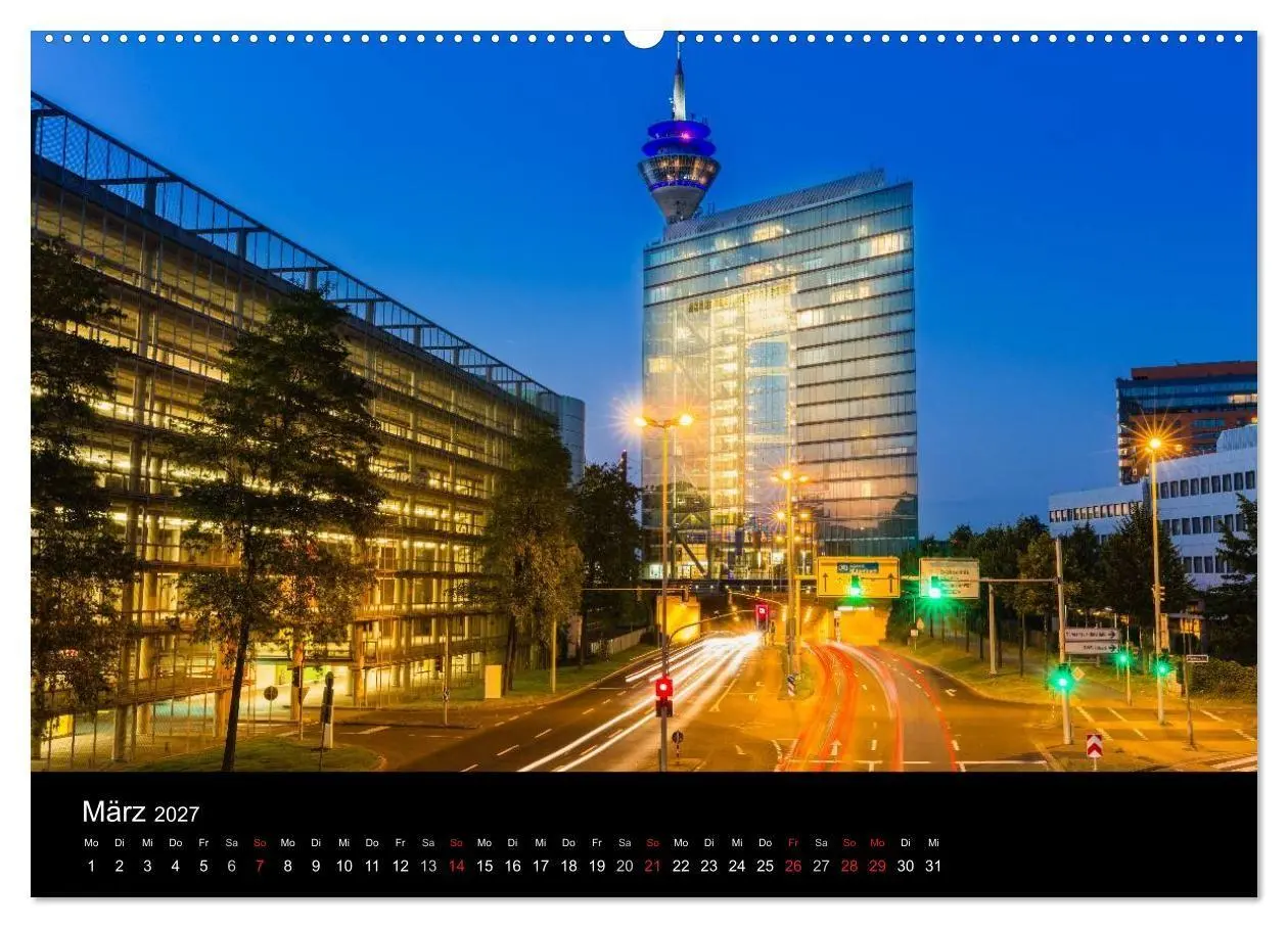 Bild: 9783594087350 | Düsseldorf bei Nacht (Wandkalender 2027 DIN A2 quer), CALVENDO...