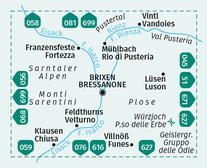 Bild: 9783991217350 | KOMPASS Wanderkarte 050 Brixen und Umgebung / Bressanone e dintorni...