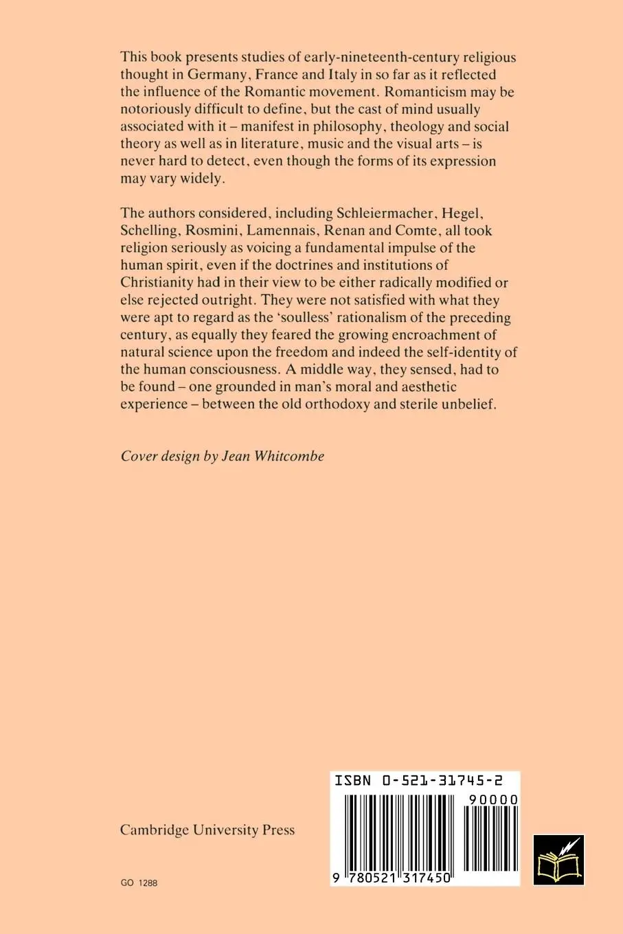 Rückseite: 9780521317450 | Religion in the Age of Romanticism | Bernard M. G. Reardon | Buch