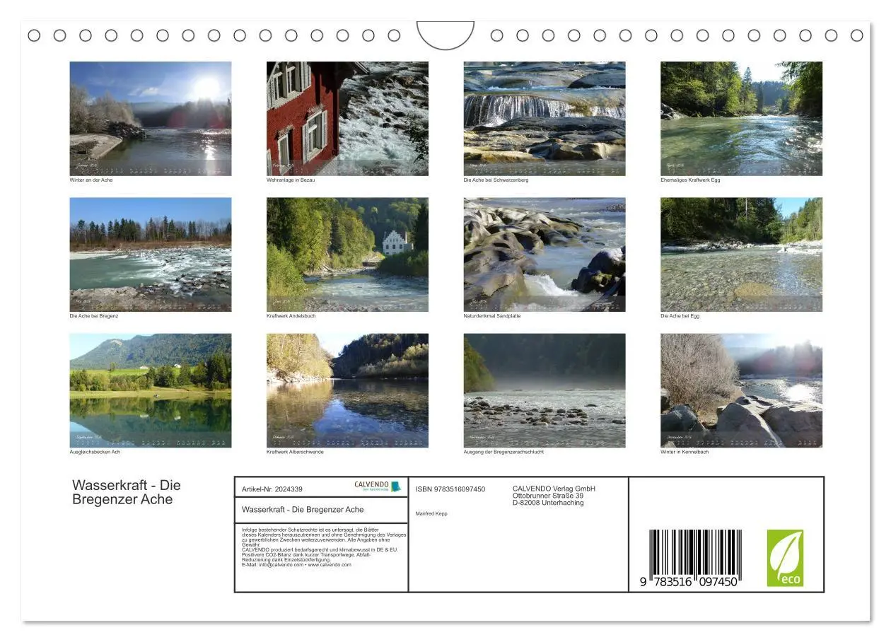 Bild: 9783516097450 | Wasserkraft - Die Bregenzer Ache (Wandkalender 2026 DIN A4 quer),...