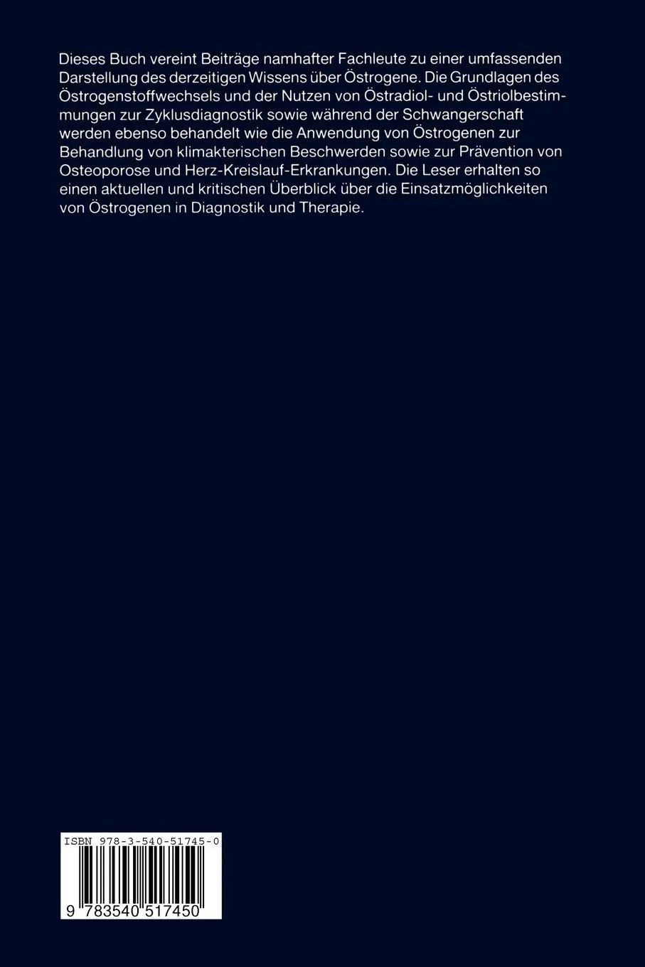 Rückseite: 9783540517450 | Östrogene in Diagnostik und Therapie | H. P. G. Schneider (u. a.) | xi