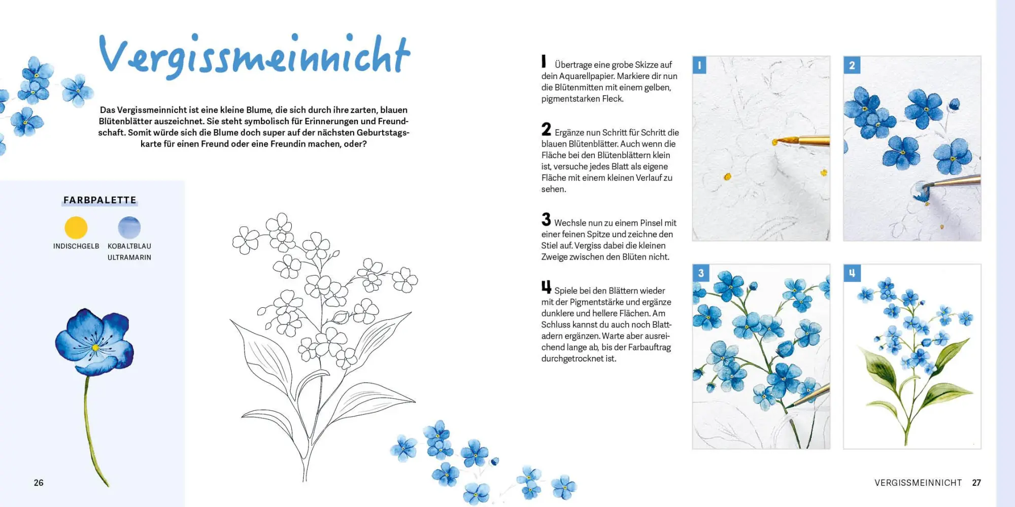 Bild: 9783745927450 | Mini Watercolor - Blumen | Victoria Florentina Wißmann | Buch | 64 S.