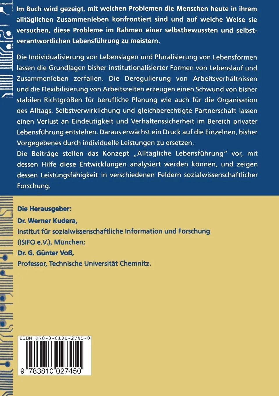 Rückseite: 9783810027450 | Lebensführung und Gesellschaft | Werner Kudera (u. a.) | Taschenbuch